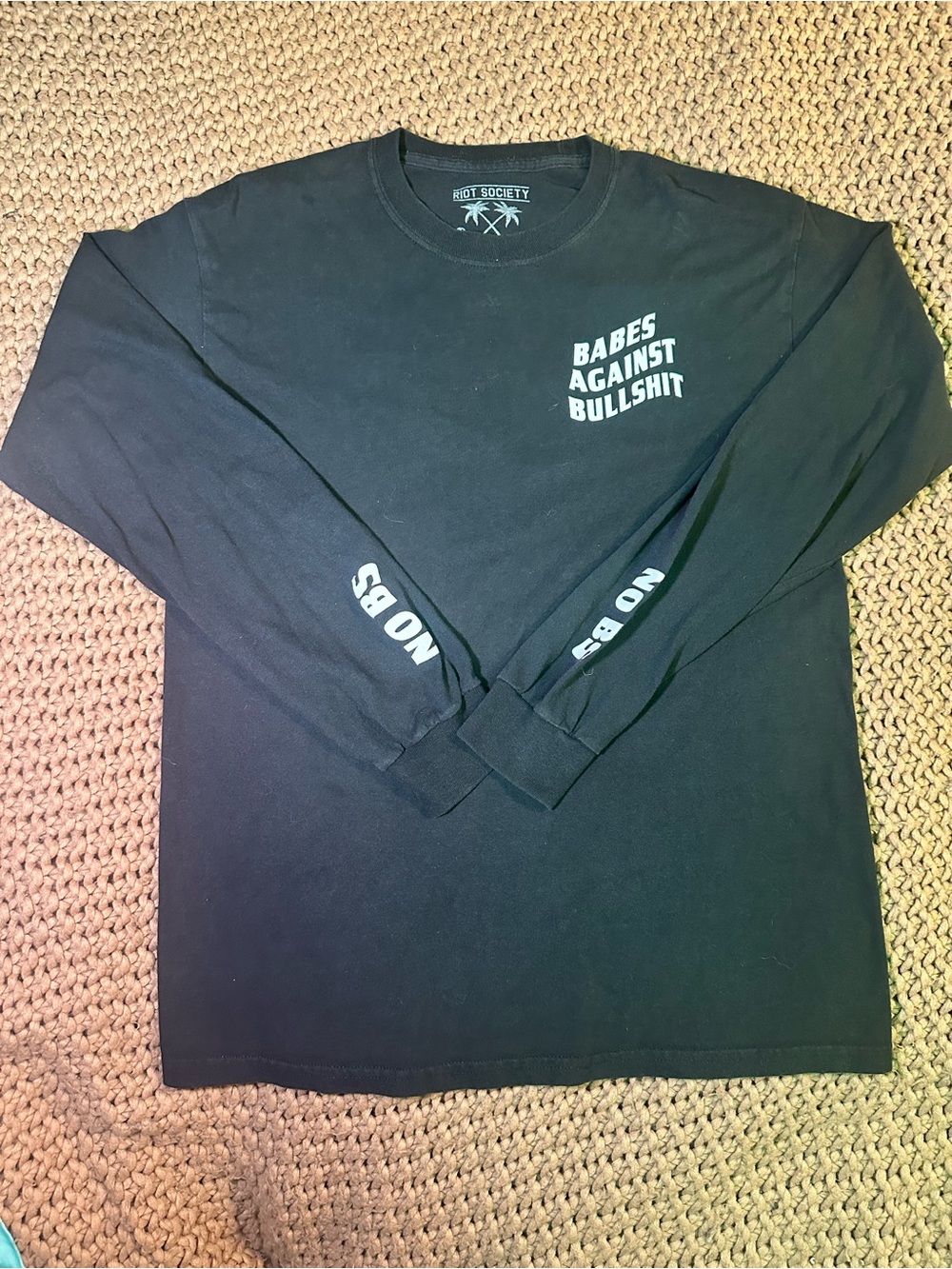 Riot Society Black 'Babes Against Bullshit' Long Sleeve Tee